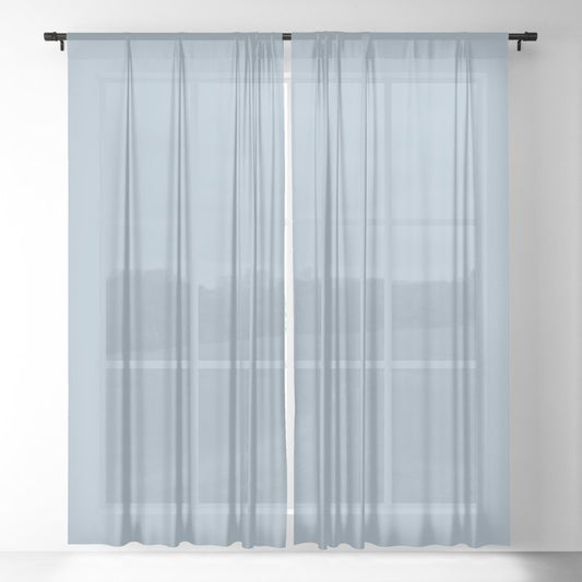 Medium Blue Solid Color Dunn & Edwards 2023 Trending Color Country Air DET581 Well Intentions Collection Sheer Curtains
