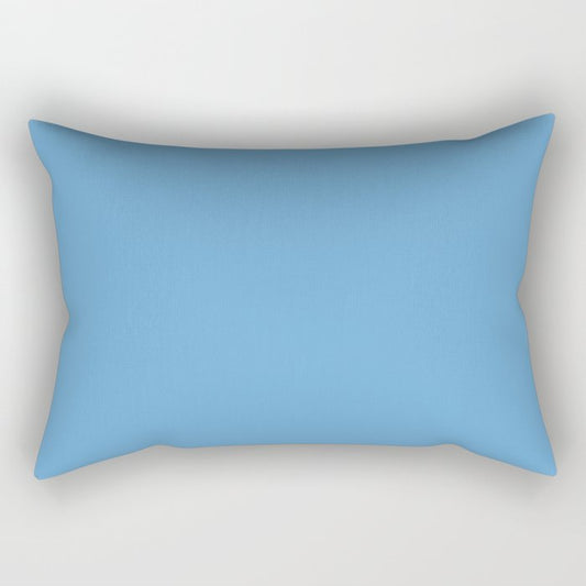 Medium Blue Solid Color Pairs 2023 Trending Hue Dunn-Edwards Marina DE5857 - Live in Joy Collection Rectangle Pillow