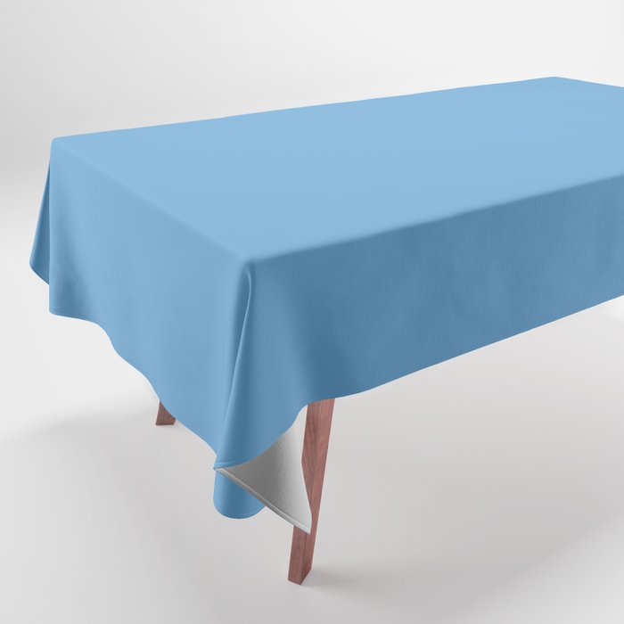 Medium Blue Solid Color Pairs 2023 Trending Hue Dunn-Edwards Marina DE5857 - Live in Joy Collection Tablecloth