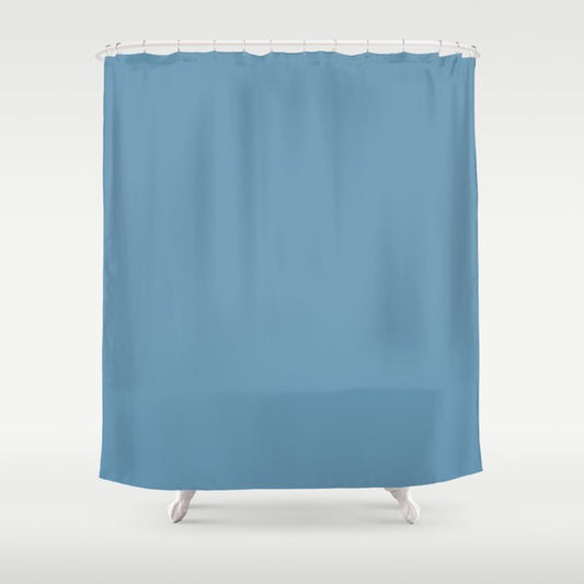 Medium Blue Solid Color Pairs 2023 Trending Hue Dutch Boy Superhero 237-6DB Shower Curtain