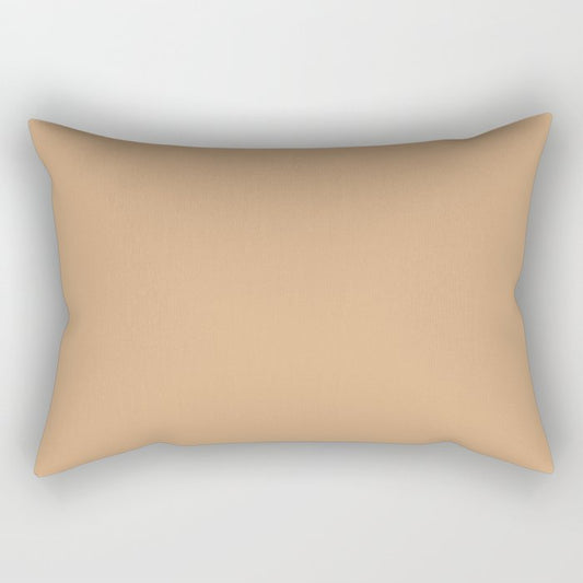 Medium Brown Solid Color Pairs Dulux 2023 Trending Shade Paper Brown S10F4 Rectangular Pillow