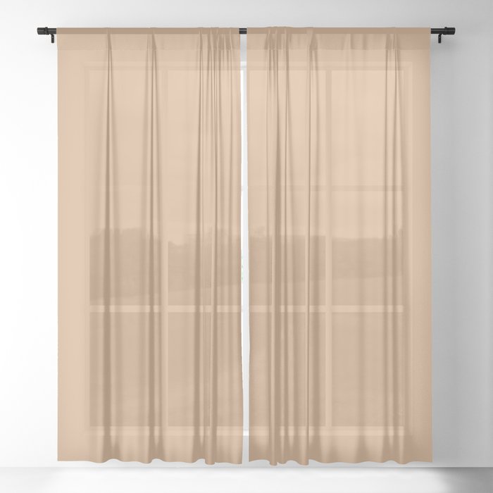 Medium Brown Solid Color Pairs Dulux 2023 Trending Shade Paper Brown S10F4 Sheer Curtain