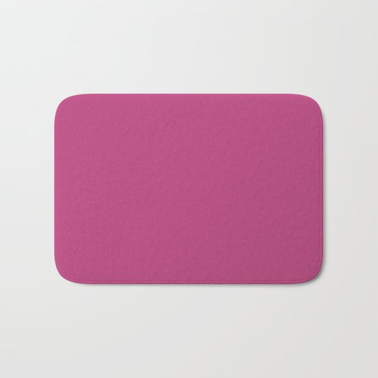 Medium Magenta Pink Purple Solid Color Pairs 2023 Trending Hue Dunn-Edwards Razzle Dazzle DE5027  - Live in Joy Collection Bath Mat