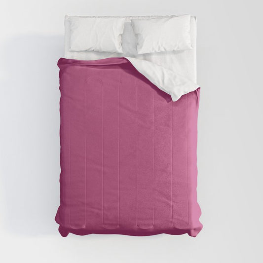 Medium Magenta Pink Purple Solid Color Pairs 2023 Trending Hue Dunn-Edwards Razzle Dazzle DE5027  - Live in Joy Collection Comforter