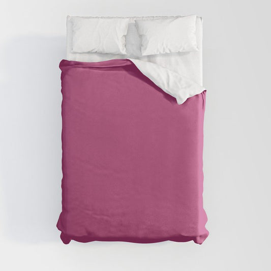 Medium Magenta Pink Purple Solid Color Pairs 2023 Trending Hue Dunn-Edwards Razzle Dazzle DE5027  - Live in Joy Collection Duvet