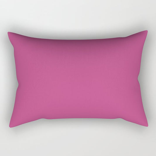Medium Magenta Pink Purple Solid Color Pairs 2023 Trending Hue Dunn-Edwards Razzle Dazzle DE5027  - Live in Joy Collection Rectangle Pillow