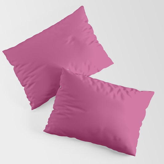 Medium Magenta Pink Purple Solid Color Pairs 2023 Trending Hue Dunn-Edwards Razzle Dazzle DE5027  - Live in Joy Collection Pillow Sham Sets