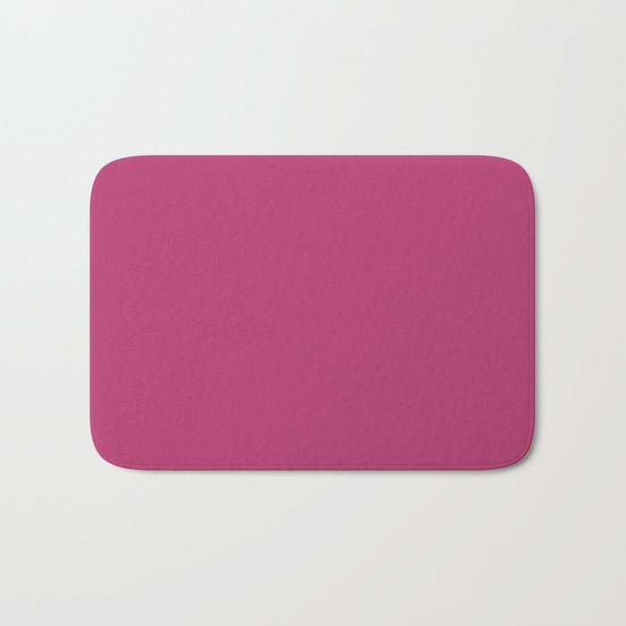 Medium Magenta Solid Color Pairs 2023 Trending Hue Dunn-Edwards Fiery Fuchsia DEA101 - Liberated Nomads Collection Bath Mat