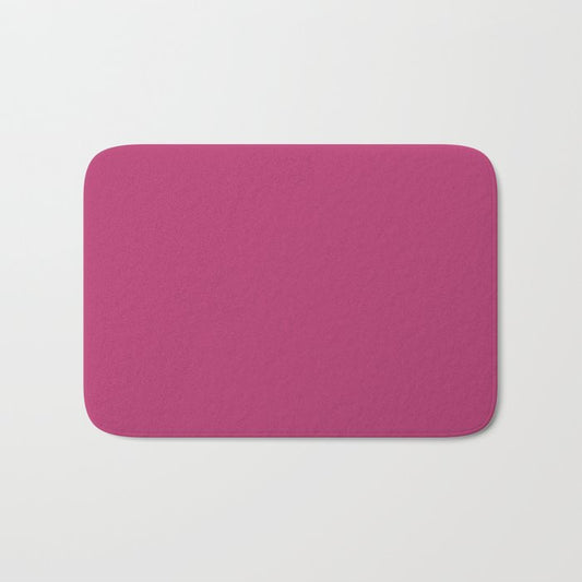 Medium Magenta Solid Color Pairs 2023 Trending Hue Dunn-Edwards Fiery Fuchsia DEA101 - Liberated Nomads Collection Bath Mat