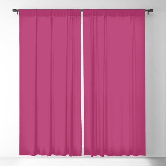 Medium Magenta Solid Color Pairs 2023 Trending Hue Dunn-Edwards Fiery Fuchsia DEA101 - Liberated Nomads Collection Blackout Curtains