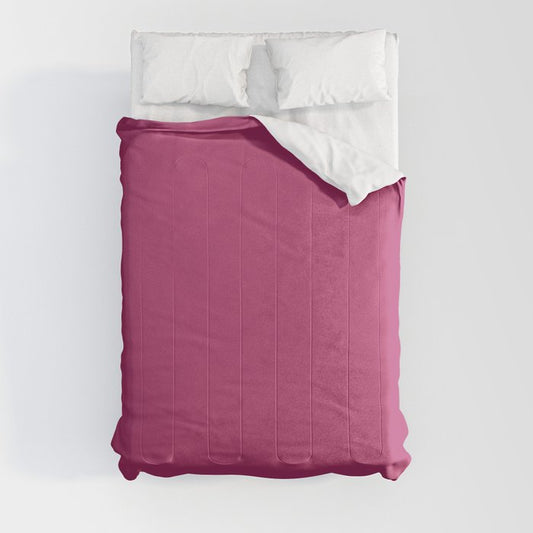 Medium Magenta Solid Color Pairs 2023 Trending Hue Dunn-Edwards Fiery Fuchsia DEA101 - Liberated Nomads Collection Comforter