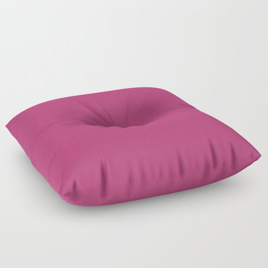 Medium Magenta Solid Color Pairs 2023 Trending Hue Dunn-Edwards Fiery Fuchsia DEA101 - Liberated Nomads Collection Floor Pillow