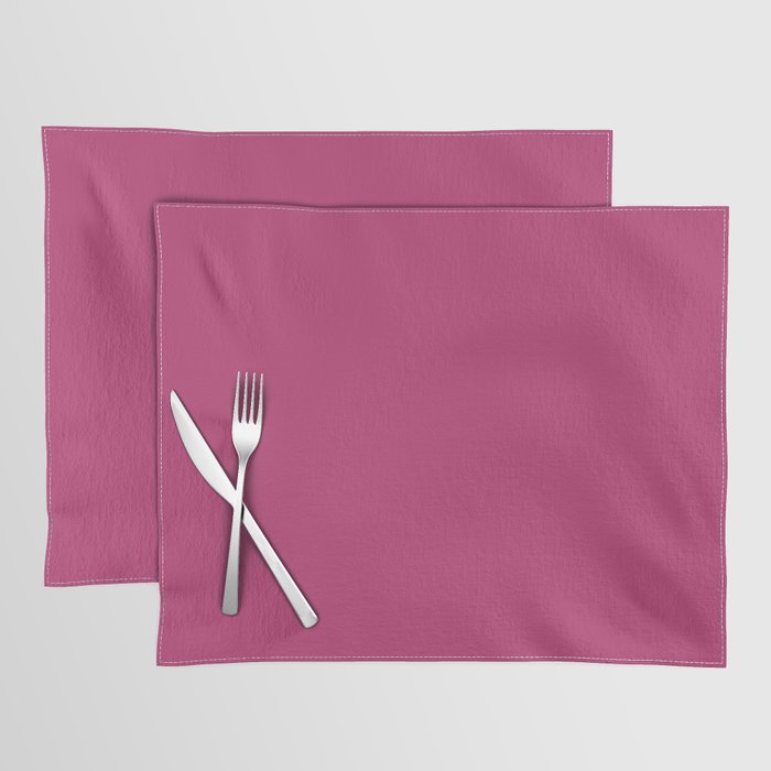 Medium Magenta Solid Color Pairs 2023 Trending Hue Dunn-Edwards Fiery Fuchsia DEA101 - Liberated Nomads Collection Placemat Sets