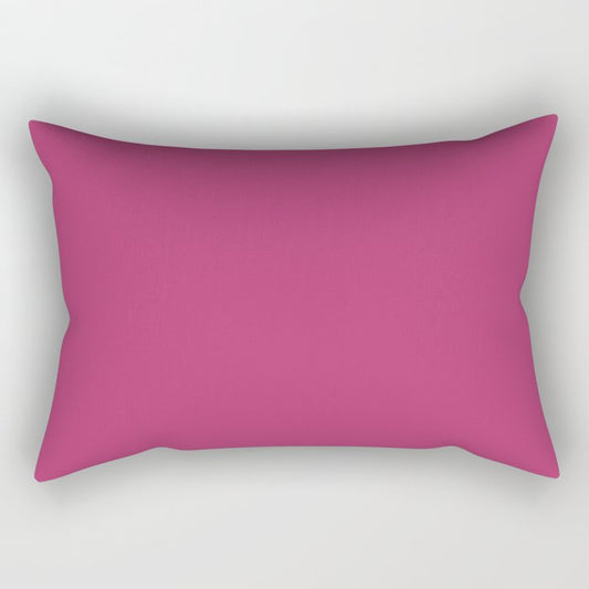 Medium Magenta Solid Color Pairs 2023 Trending Hue Dunn-Edwards Fiery Fuchsia DEA101 - Liberated Nomads Collection Rectangle Pillow