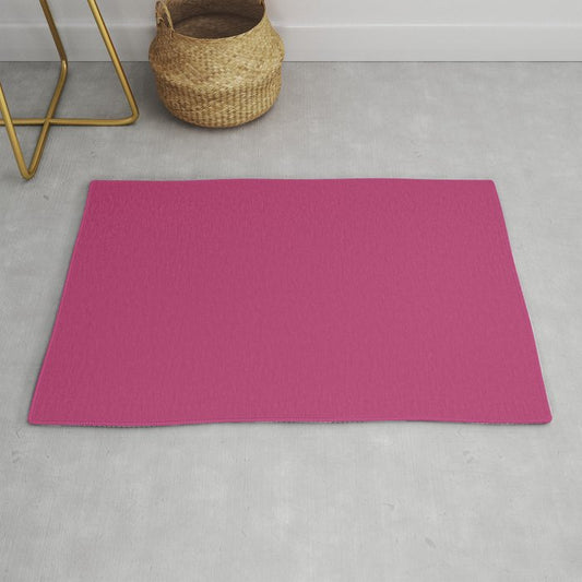 Medium Magenta Solid Color Pairs 2023 Trending Hue Dunn-Edwards Fiery Fuchsia DEA101 - Liberated Nomads Collection Throw & Area Rugs