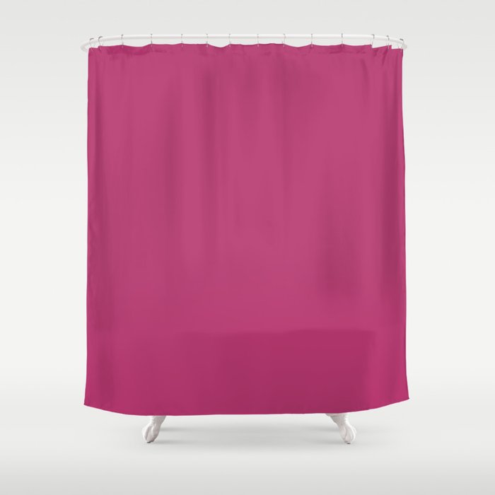 Medium Magenta Solid Color Pairs 2023 Trending Hue Dunn-Edwards Fiery Fuchsia DEA101 - Liberated Nomads Collection Shower Curtain