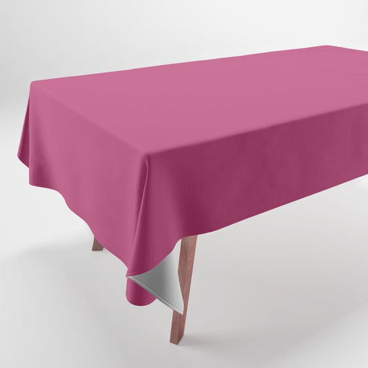 Medium Magenta Solid Color Pairs 2023 Trending Hue Dunn-Edwards Fiery Fuchsia DEA101 - Liberated Nomads Collection Tablecloth