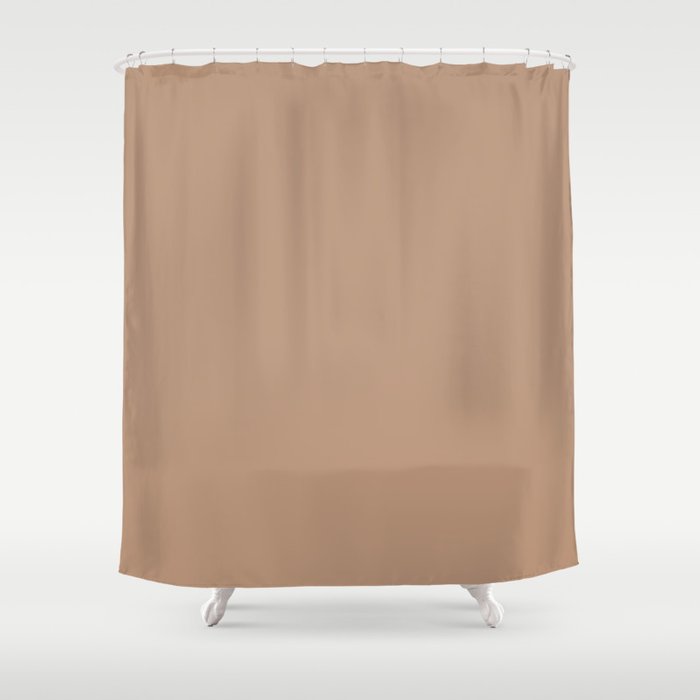 Medium Orange-Brown Solid Color Pairs PPG Cool Clay PPG1071-5 - All One Single Shade Hue Colour Shower Curtain