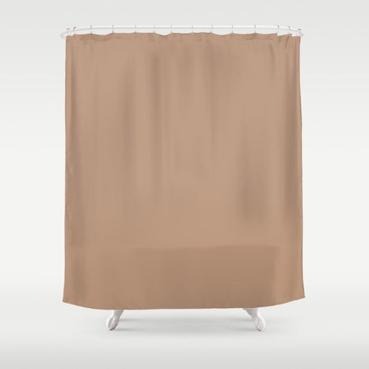 Medium Orange-Brown Solid Color Pairs PPG Cool Clay PPG1071-5 - All One Single Shade Hue Colour Shower Curtain