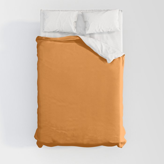 Medium Orange Solid Color Pairs 2023 Trending Hue Dunn-Edwards Energy Orange DE5223 - Live in Joy Collection Duvet