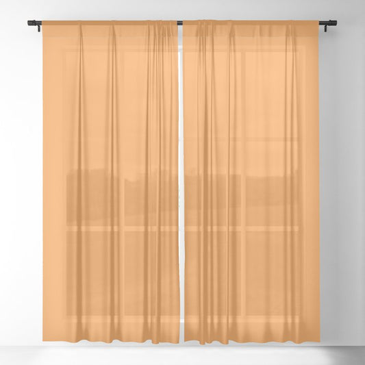 Medium Orange Solid Color Pairs 2023 Trending Hue Dunn-Edwards Energy Orange DE5223 - Live in Joy Collection Sheer Curtains