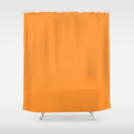 Medium Orange Solid Color Pairs 2023 Trending Hue Dunn-Edwards Energy Orange DE5223 - Live in Joy Collection Shower Curtain