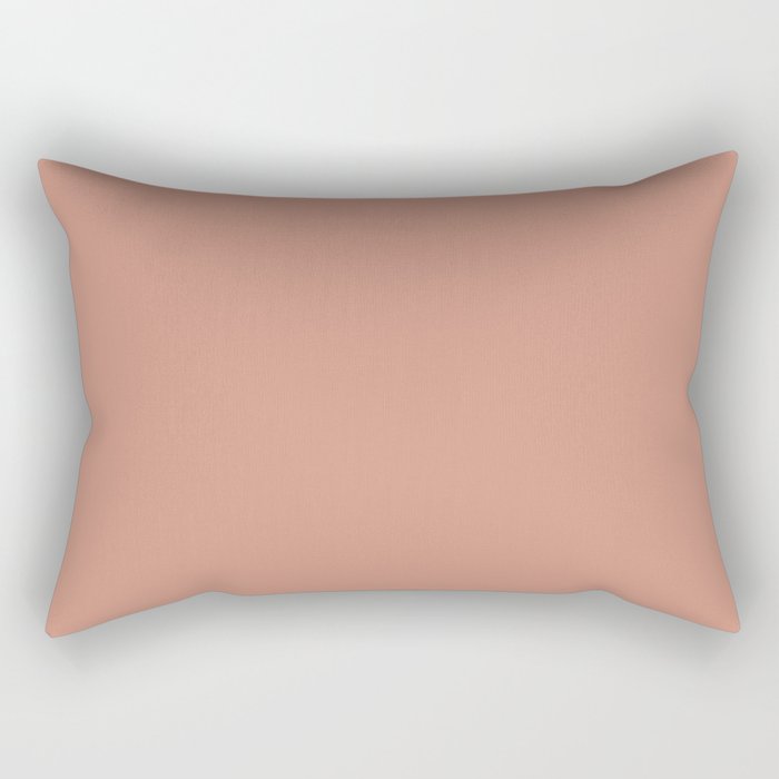 Medium Pink Orange Solid Color Pairs 2023 Trending Hue BH&G 2023 Color of the Year Canyon Ridge Rectangular Pillow
