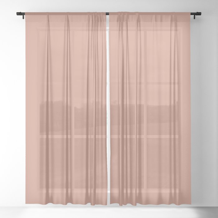 Medium Pink Orange Solid Color Pairs 2023 Trending Hue BH&G 2023 Color of the Year Canyon Ridge Sheer Curtain