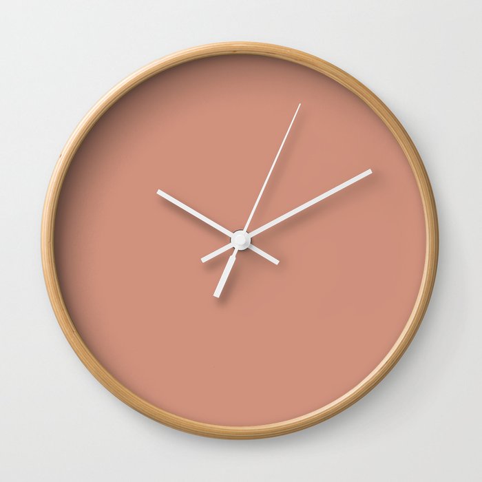 Medium Pink Orange Solid Color Pairs 2023 Trending Hue BH&G 2023 Color of the Year Canyon Ridge Wall Clock