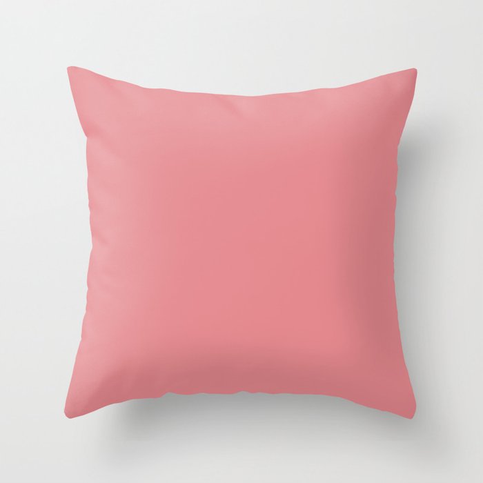 Medium Pink Solid Color Pairs Dulux 2023 Trending Shade Pink Chi S03H5 Throw Pillow