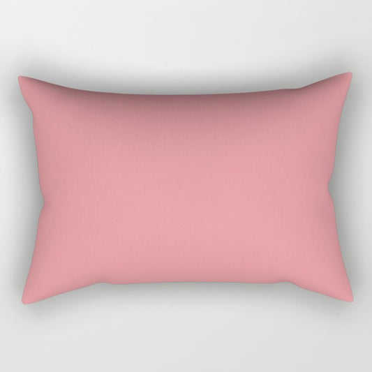 Medium Pink Solid Color Pairs Dulux 2023 Trending Shade Pink Chi S03H5 Rectangular Pillow