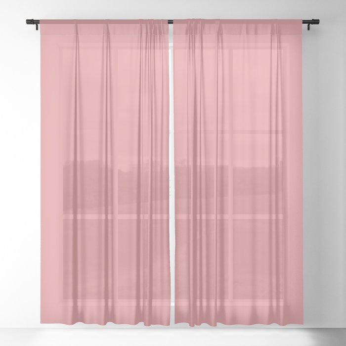 Medium Pink Solid Color Pairs Dulux 2023 Trending Shade Pink Chi S03H5 Sheer Curtain
