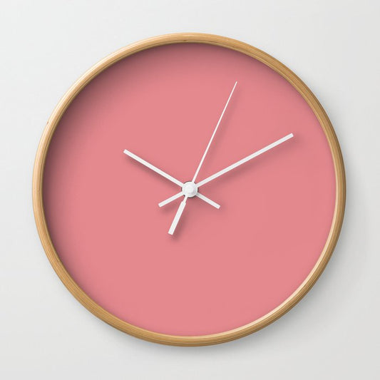 Medium Pink Solid Color Pairs Dulux 2023 Trending Shade Pink Chi S03H5 Wall Clock