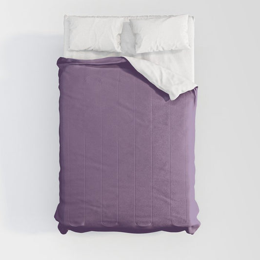 Medium Purple Solid Color Pairs 2023 Trending Hue Dunn-Edwards Plum Power DE5985 - Live in Joy Collection Comforter