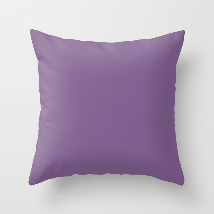 Medium Purple Solid Color Pairs 2023 Trending Hue Dunn-Edwards Plum Power DE5985 - Live in Joy Collection Throw Pillow