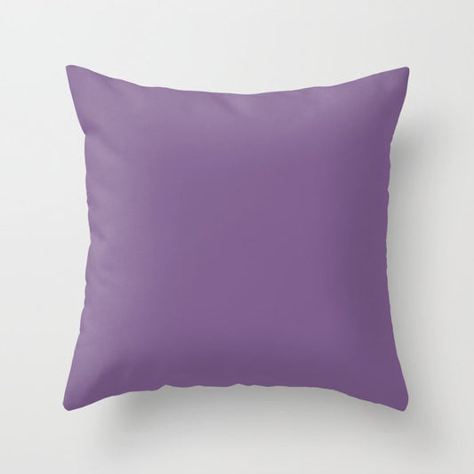 Medium Purple Solid Color Pairs 2023 Trending Hue Dunn-Edwards Plum Power DE5985 - Live in Joy Collection Throw Pillow