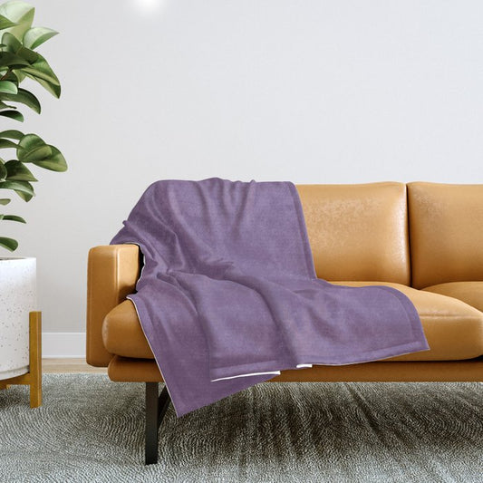 Medium Purple Solid Color Pairs 2023 Trending Hue Dunn-Edwards Plum Power DE5985 - Live in Joy Collection Throw Blanket