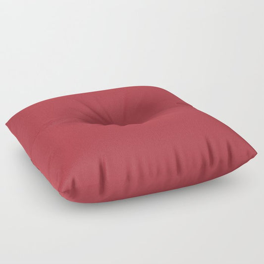 Medium Red Solid Color Pairs 2023 Trending Hue Dunn-Edwards Red-y for Fun DEFD14 - Liberated Nomads Collection Floor Pillow