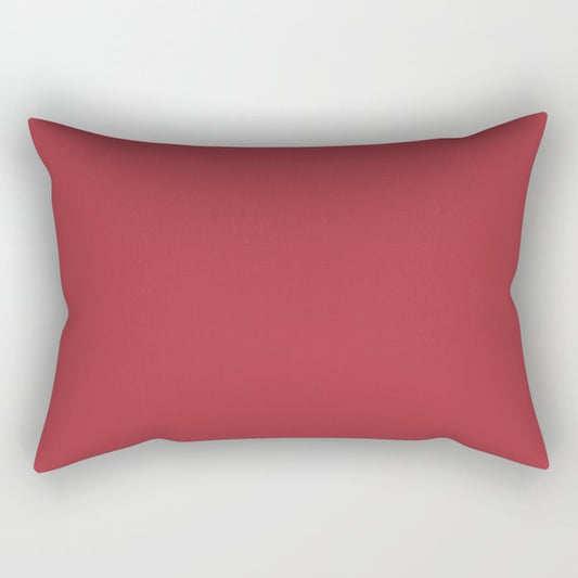 Medium Red Solid Color Pairs 2023 Trending Hue Dunn-Edwards Red-y for Fun DEFD14 - Liberated Nomads Collection Rectangle Pillow