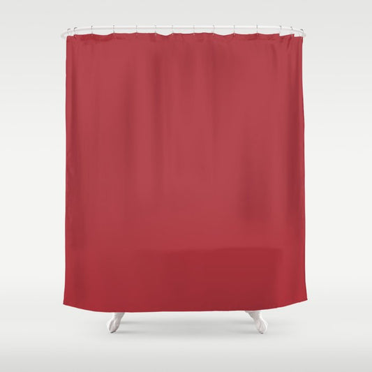 Medium Red Solid Color Pairs 2023 Trending Hue Dunn-Edwards Red-y for Fun DEFD14 - Liberated Nomads Collection Shower Curtain