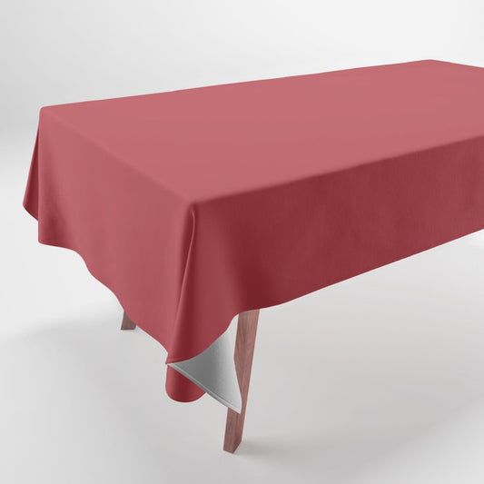 Medium Red Solid Color Pairs 2023 Trending Hue Dunn-Edwards Red-y for Fun DEFD14 - Liberated Nomads Collection Tablecloth