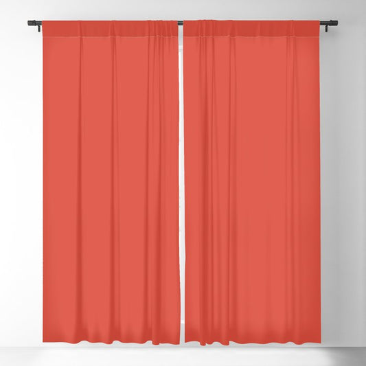 Medium Red Solid Color Pairs 2023 Trending Hue Dunn-Edwards Vermilion DEFD22 - Live in Joy Collection Blackout Curtains