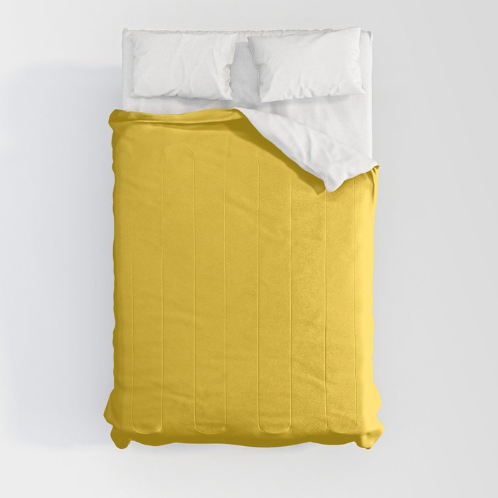 Medium Yellow Solid Color Pairs 2023 Trending Hue Dunn-Edwards Lemon Punch DE5398 - Live in Joy Collection Comforter