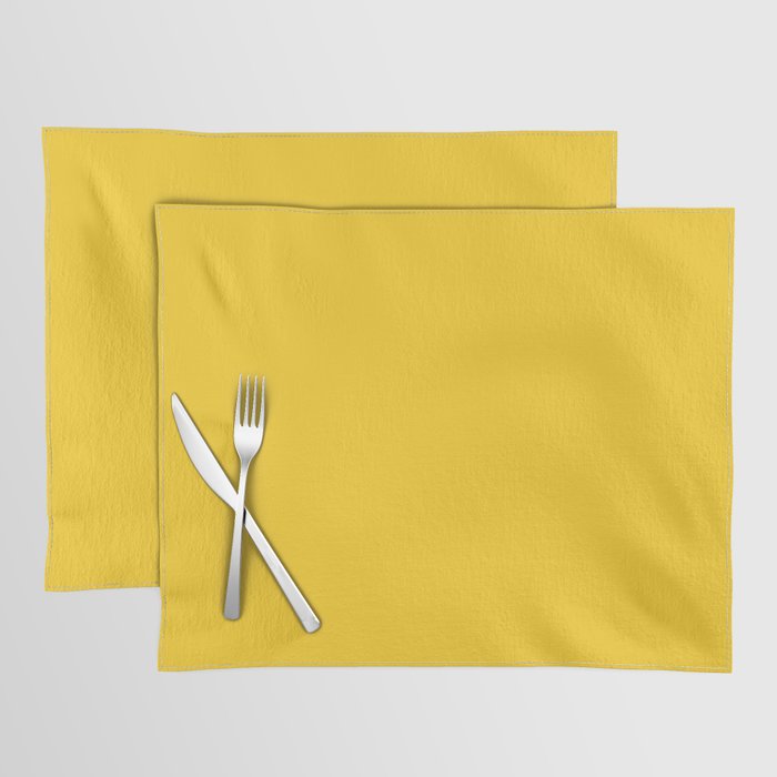 Medium Yellow Solid Color Pairs 2023 Trending Hue Dunn-Edwards Lemon Punch DE5398 - Live in Joy Collection Placemat Sets