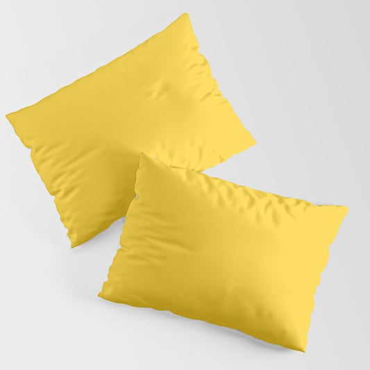 Medium Yellow Solid Color Pairs 2023 Trending Hue Dunn-Edwards Lemon Punch DE5398 - Live in Joy Collection Pillow Sham Sets