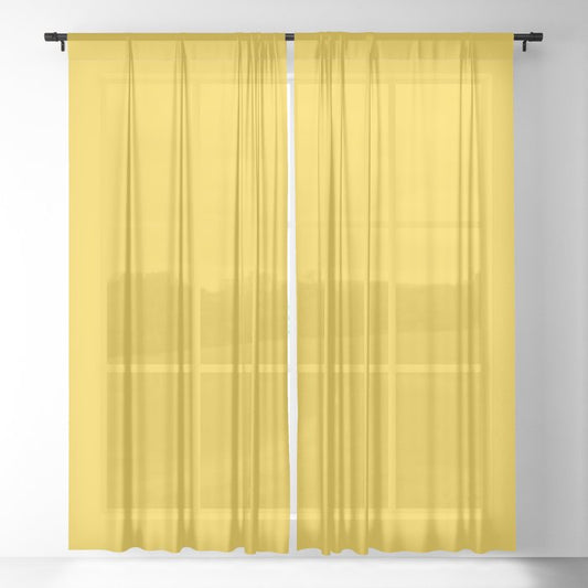 Medium Yellow Solid Color Pairs 2023 Trending Hue Dunn-Edwards Lemon Punch DE5398 - Live in Joy Collection Sheer Curtains