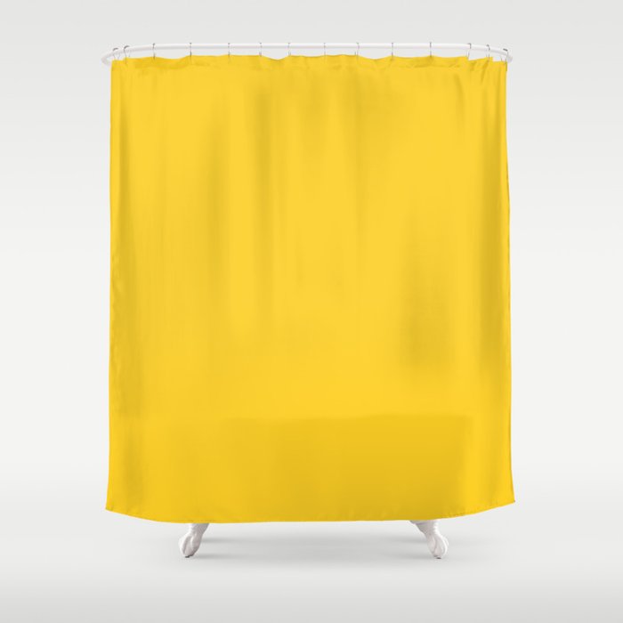 Medium Yellow Solid Color Pairs 2023 Trending Hue Dunn-Edwards Lemon Punch DE5398 - Live in Joy Collection Shower Curtain
