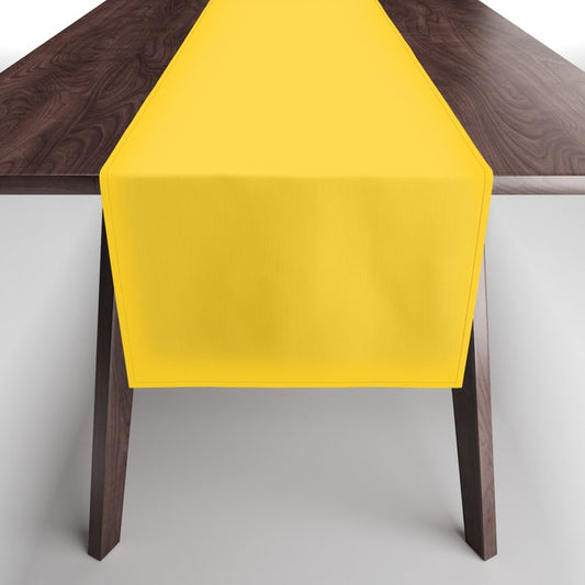 Medium Yellow Solid Color Pairs 2023 Trending Hue Dunn-Edwards Lemon Punch DE5398 - Live in Joy Collection Table Runner