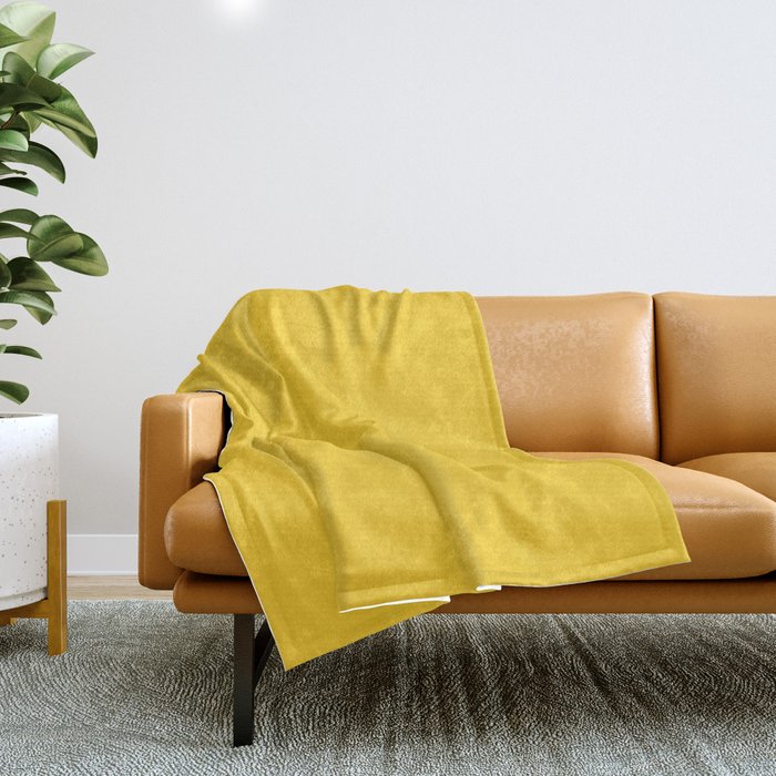 Medium Yellow Solid Color Pairs 2023 Trending Hue Dunn-Edwards Lemon Punch DE5398 - Live in Joy Collection Throw Blanket