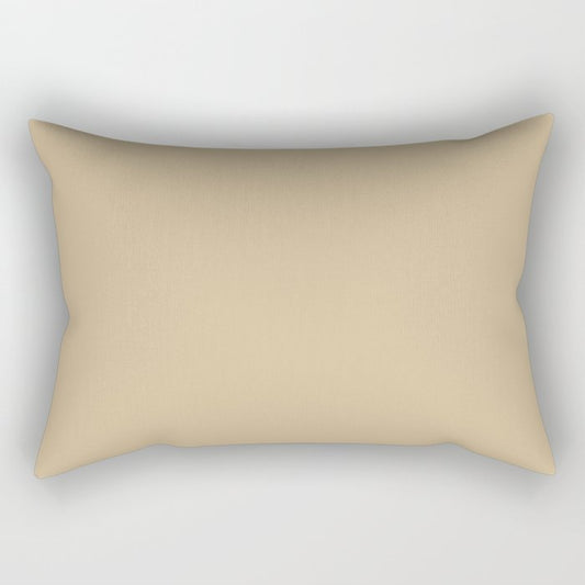 Mid-tone Beige Solid Color Pairs Dulux 2023 Trending Shade Beaten Track S15E3 Rectangular Pillow